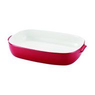 SilverStone 52785 Rectangular Stoneware Baker, 9" x 13", Chili Red
