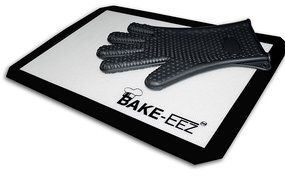 Silicone Baking Mat with Oven Mitt Set &ndash; Non Stick and Heat Resistant &ndash; Our Square Half Sheet 16 5/8 X 11&rdquo; Mat... N14