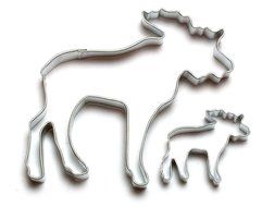 Cybrtrayd Parent/Child Cookie Cutter Set, 4-Inch, Moose