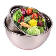 CoZroom Stainless Steel Mixing Bowls with Lids, Non-Slip, BPA-free Silicone Lids and Anti-slip Silicone Base,... N3