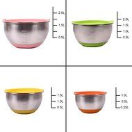 CoZroom Stainless Steel Mixing Bowls with Lids, Non-Slip, BPA-free Silicone Lids and Anti-slip Silicone Base,... N4