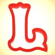 Curly Letter L Cookie Cutter 4 in