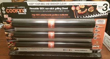Set of 3 Jumbo size Cookina non stick Grilling Sheets reusable 15.75 by 19.68 inches