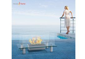 Baza Free Standing Floor Indoor / Outdoor Ethanol Fireplace Clear N2