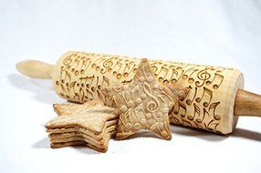 STODOLA Crazy notes - Engraved rolling pin for Embossed cookies 16.9-inch