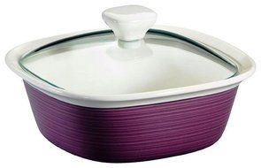 Eggplant 1-1/2-qt Oblong Baker w/ Glass Lid