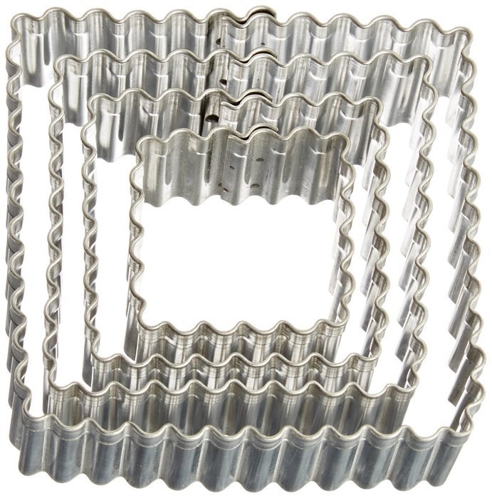 R & M Square Fluted Cookie/Biscuit Cutters