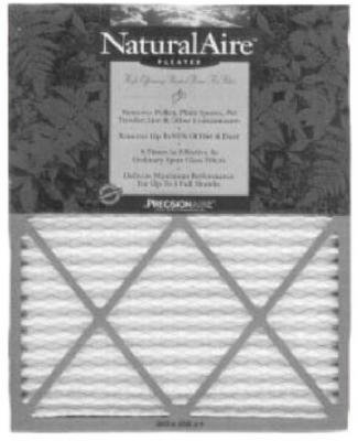 20" x 20" x 1", Merv 8 Naturalaire Standard Pleated Media Home Furnace Air Filter, Box of 12 Filters