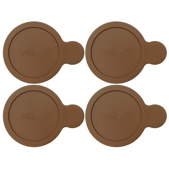 Corningware Visions V-150-PC 15-Ounce Dark Brown Lid for Grab it Bowl (4, Dark Brown)