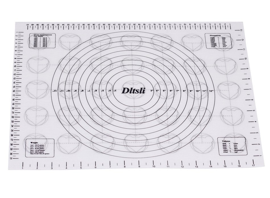 Large Dltsli Professional Silicone Baking Mat with Measurements, Non-stick Pastry Mat to Countertop for Rolling... N5