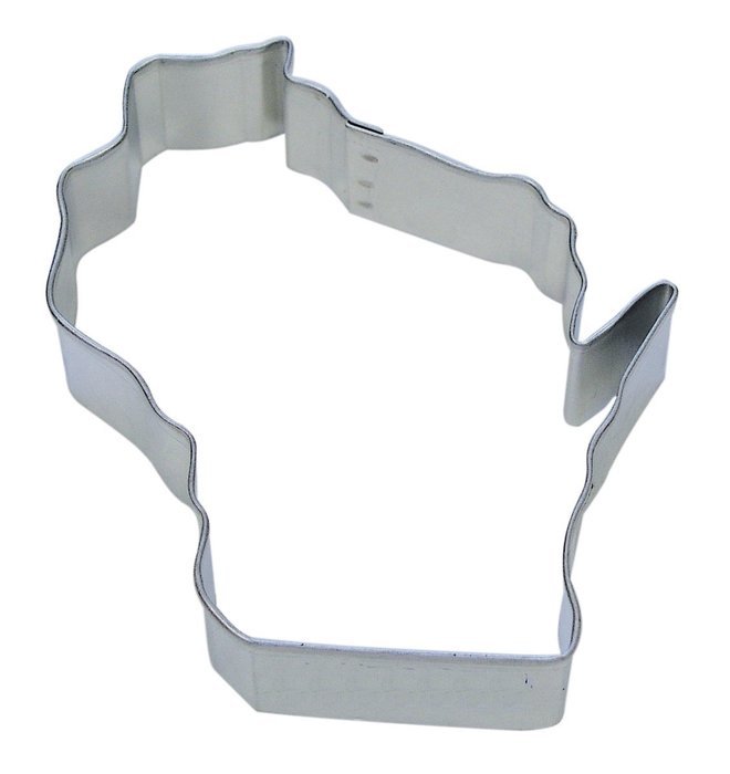 R&M Wisconsin State Cookie Cutter in Durable, Economical, Tinplated Steel