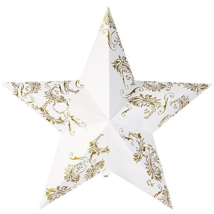 Talking Tables Party Porcelain Hanging Star Decorations (3 Pack), Gold N2