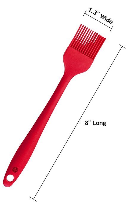 StarPack Premium Silicone Basting Brush with Hygienic Solid Coating, Bonus 101 Cooking Tips (Cherry Red) N4
