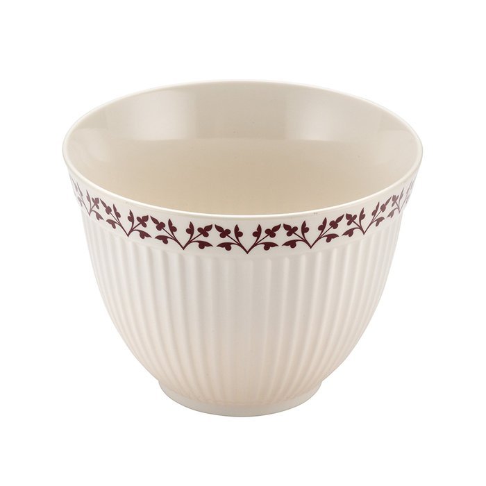 Paula Deen Signature Pantryware 2-Quart Melamine Mixing Bowl, Cream/Burgundy