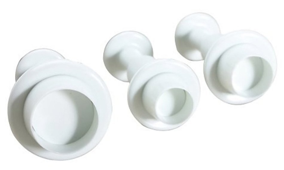 BleuMoo New 3x Round Fondant Cake Decorating Sugarcraft Plunger Cutters Tools Mould Mold N2