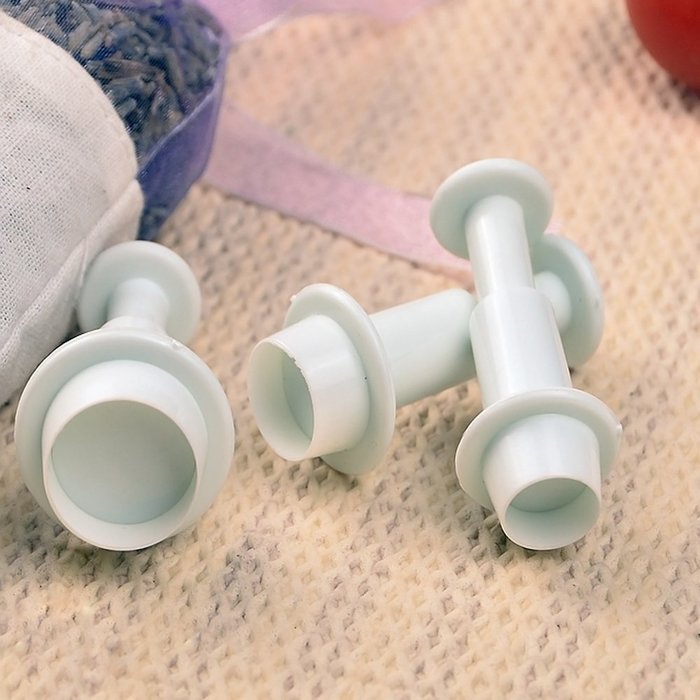 BleuMoo New 3x Round Fondant Cake Decorating Sugarcraft Plunger Cutters Tools Mould Mold N5