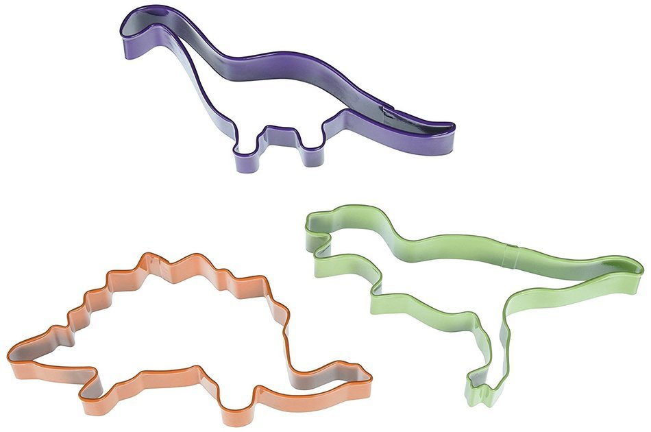 R & M Industries Gift Packed 3 Piece Cookie Cutter Dinosaur Set, Multicolor