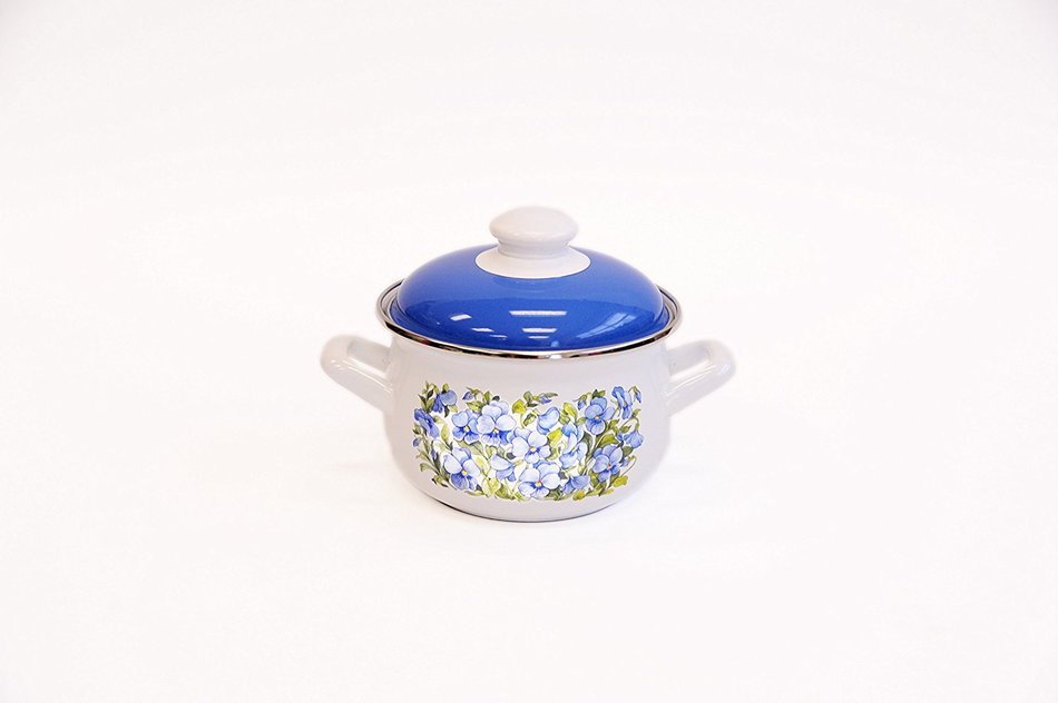 Europeware K15289/18 3.0 Decorative Enamel Casserole Pan, Medium, Blue