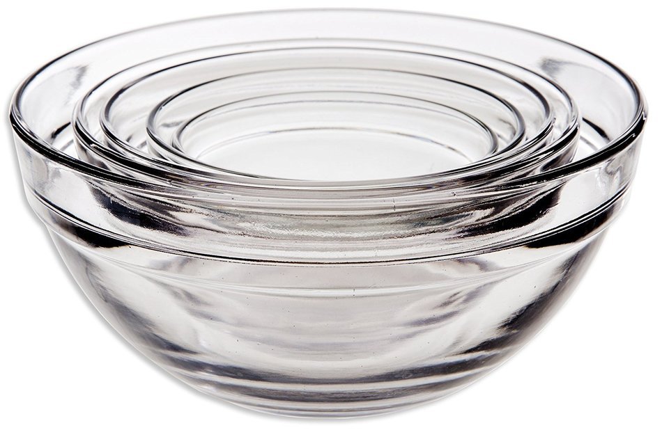 Set of 5 Different Glass Multi-purpose Mini Mixing / Prep Bowls - Gift-boxed by Happy Home N4