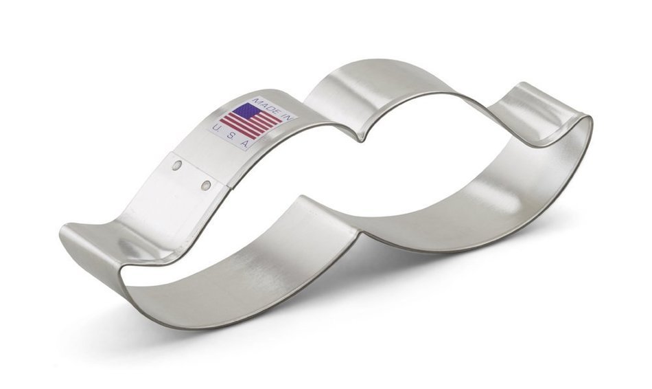 Ann Clark Mustache Cookie Cutter - 5.25 Inches - Tin Plated Steel