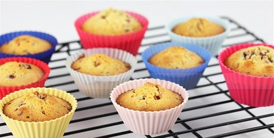 Set of 30 - ZICOME Reusable Round Shaped Silicone Baking Cups Cupcake Liners - Muffin Cups Cake Molds N2