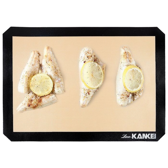 Love-KANKEI Food-Grade Non-Stick Silicone Baking Mat Set (2), Half Baking Sheet, Silicone Baking Sheet 11.6x16.5inches... N2
