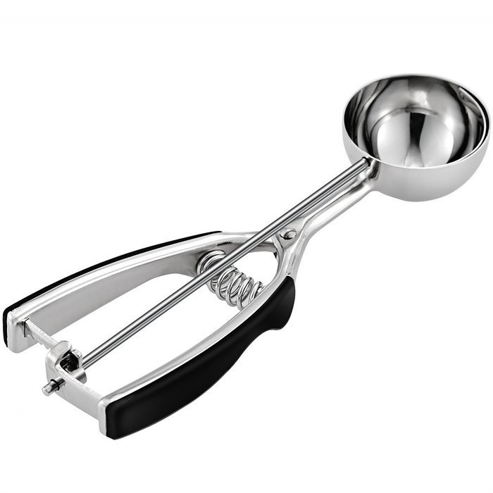 Cade&nbsp;Black Soft Grip Handles Stainless Steel Cookie Scoop