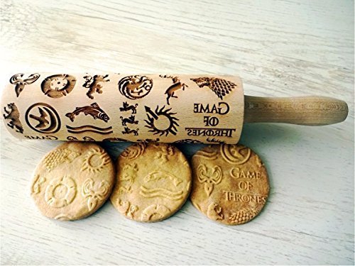 GAME of THRONES Embossing Rolling Pin. Laser engraved rolling pin. Game Of Thrones pattern rolling pin. Stark