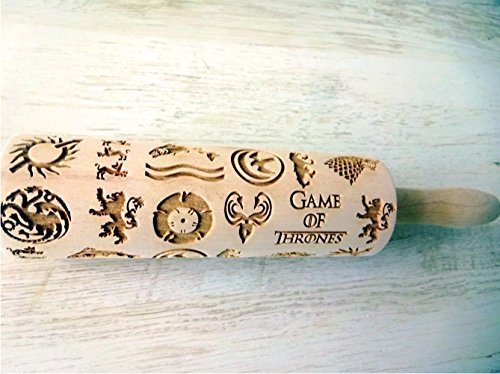 GAME of THRONES Embossing Rolling Pin. Laser engraved rolling pin. Game Of Thrones pattern rolling pin. Stark N4