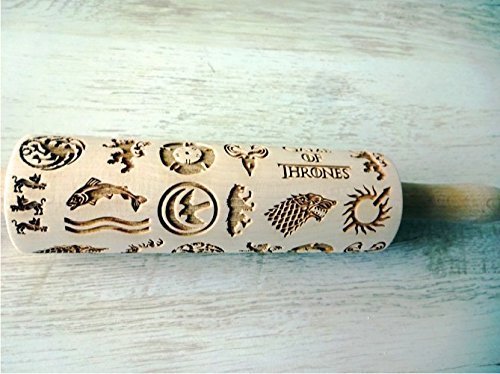 GAME of THRONES Embossing Rolling Pin. Laser engraved rolling pin. Game Of Thrones pattern rolling pin. Stark N5