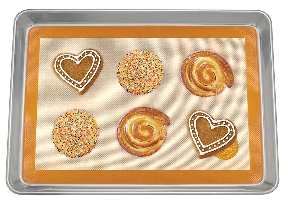 Mrs. Anderson&rsquo;s Baking Non-Stick Silicone Half-Size Baking Mat and Cookie Pan Baking Sheet Set, 12-Inch x 18-Inch N3