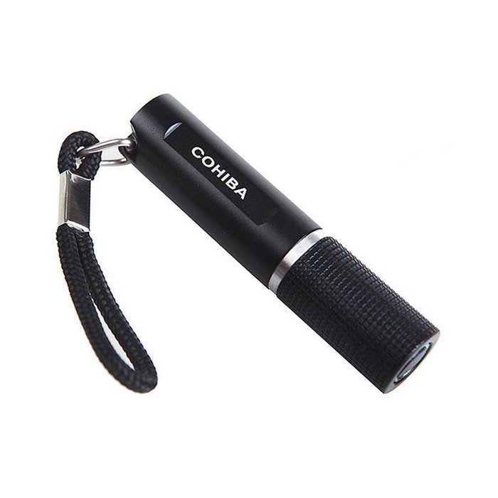 Cigar Punch Cutter - Rubber Coated, With Key Chain (Black)