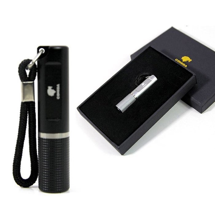Cigar Punch Cutter - Rubber Coated, With Key Chain (Black) N4