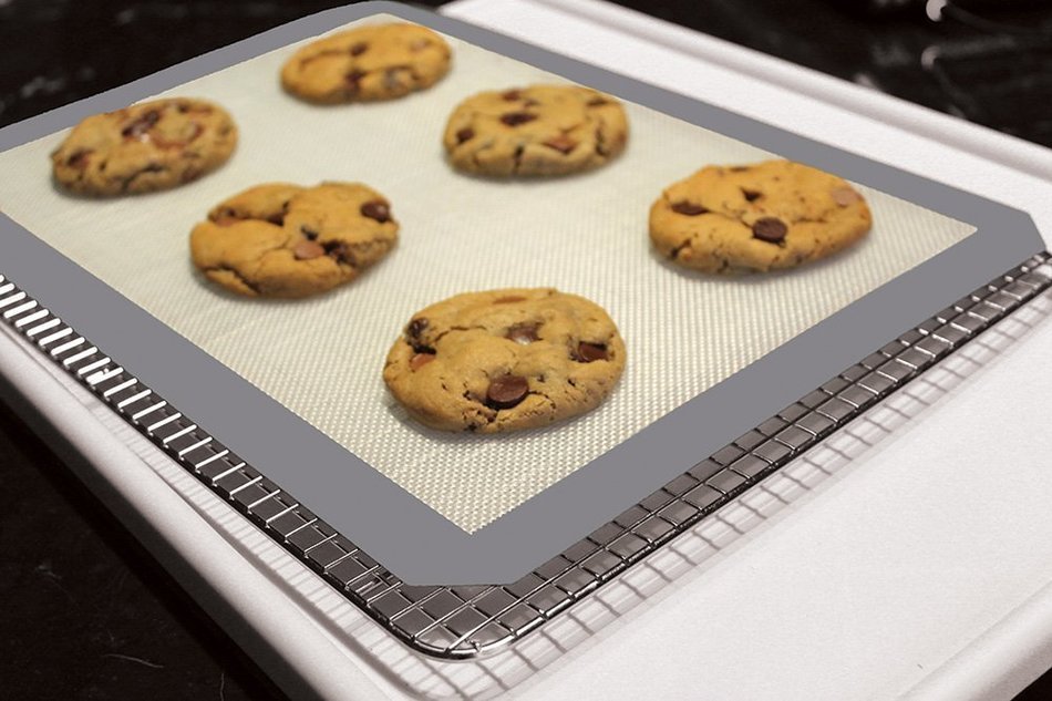 Premium Stainless Steel Cooling Rack & Silicone Baking Mat Cookware Set - Fits Standard Half Sheet Pan - Perfect... N2