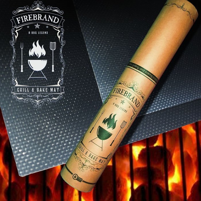 FIREBRAND Non-stick BBQ Grill Mat Never Clean Your Barbecue Oven or Smoker Again Extra Thick Barbecue Baking Mats...