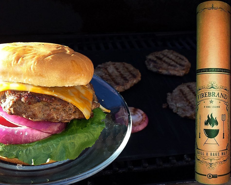 FIREBRAND Non-stick BBQ Grill Mat Never Clean Your Barbecue Oven or Smoker Again Extra Thick Barbecue Baking Mats... N2