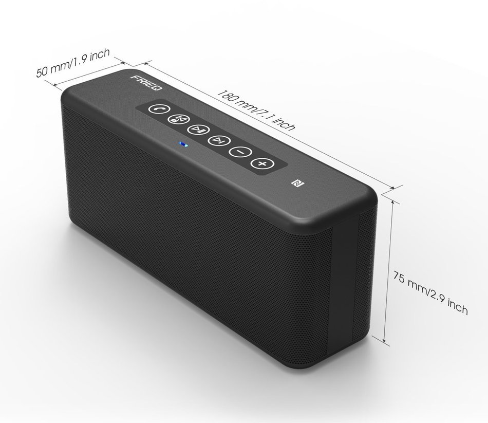 FRiEQ&reg; 12W Portable Smart NFC Wireless Bluetooth v4.0 Speaker (Two Large 40MM 6W Drivers) with Touch Control Function... N7