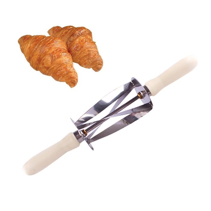 Outreo Croissant Cutter Stainless Steel Blade Pastry Roller with Plastic Handle Baking Tool