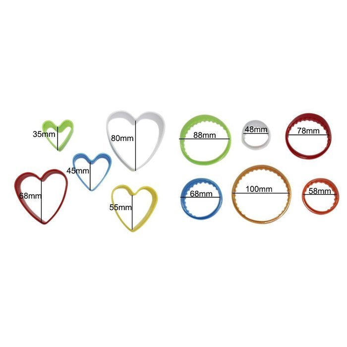 KurtzyTM Piece Colourful Plastic Cookie Cutters Hearts Stars Flowers Circles Gingerbread Men N3