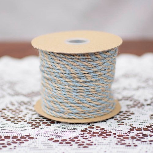 2 Pack-Bakers Twine, Twisted Jute Yarn, 50 Yards, Natural & Light Blue
