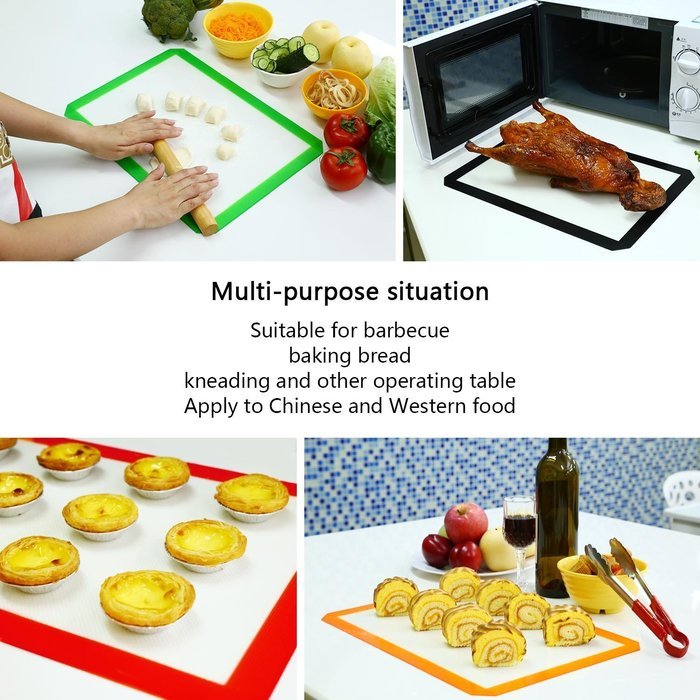 Kicode - 2x Silicone Baking Mat - Healthy Cooking - Food-Safe Certified - Oven Tray Liners and Cookie Sheets -... N14