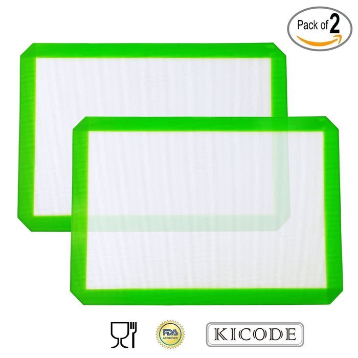 Kicode - 2x Silicone Baking Mat - Healthy Cooking - Food-Safe Certified - Oven Tray Liners and Cookie Sheets -... N16