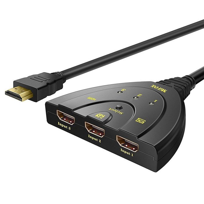 Hdmi Switch Box, Mifine Auto Switch 3 in 1 out Flexible 3 Port Switcher V1.4, Support 4kx2k Ultra HD, 3D, Full...