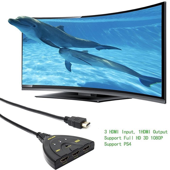 Hdmi Switch Box, Mifine Auto Switch 3 in 1 out Flexible 3 Port Switcher V1.4, Support 4kx2k Ultra HD, 3D, Full... N10