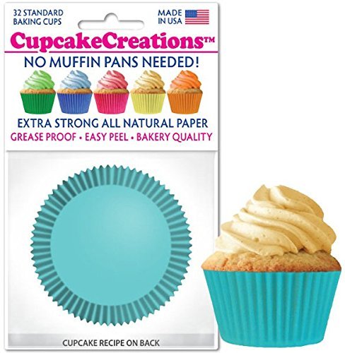 Light Turquoise Cupcake Baking Cup Liners 32 Count by Cupcake Creations N2