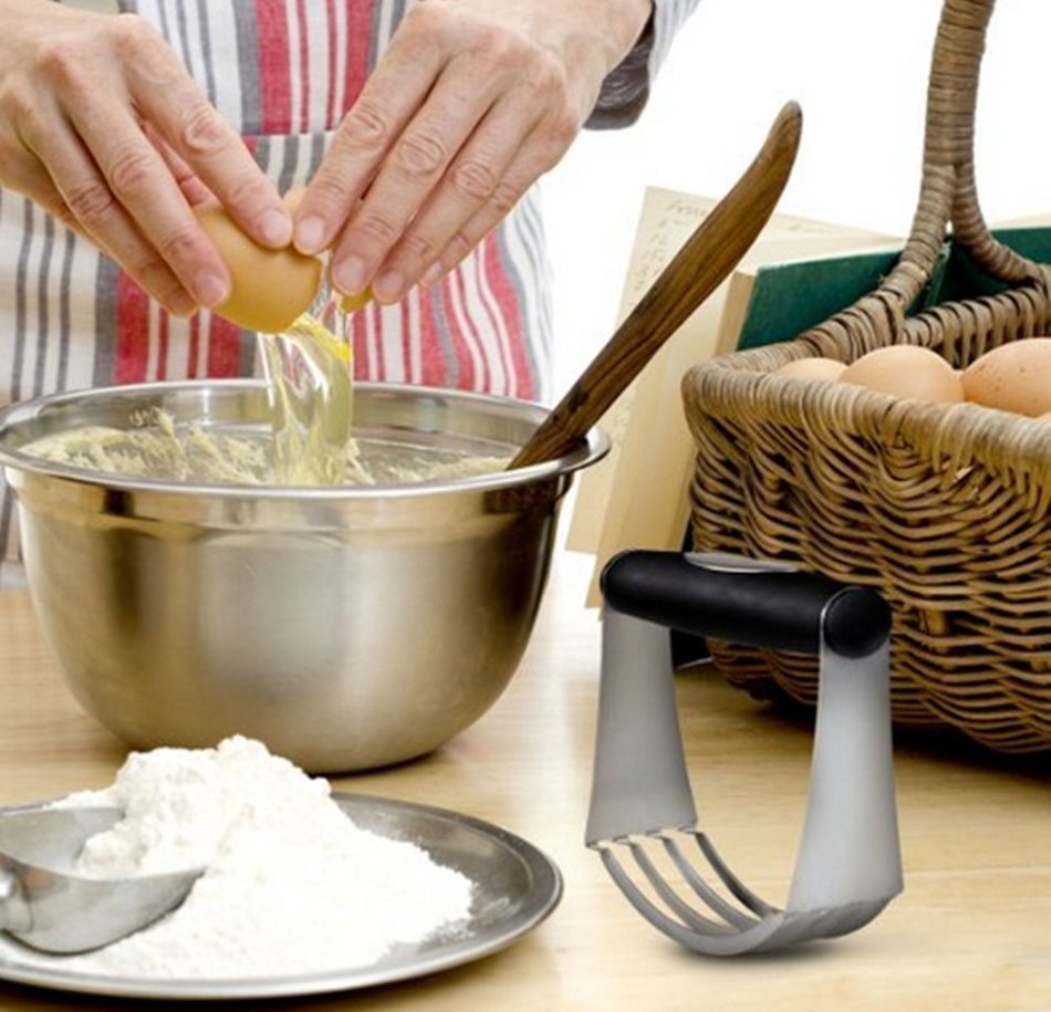 BakeWarePlus Pastry Cutter Stainless Steel Professional Baking Dough Blender N2