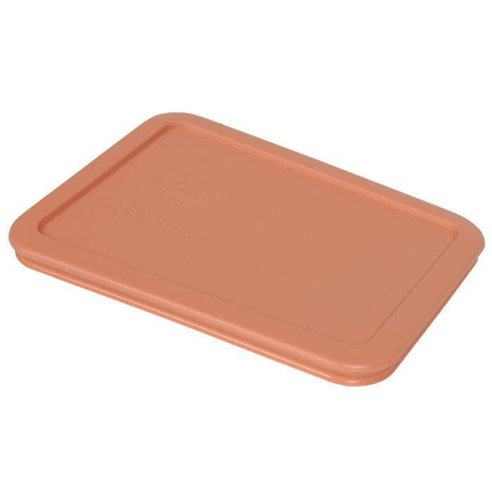 Pyrex 7210-PC 3 Cup Rectangle Storage Lid Cover for 3 Cup Dish (2, Light Orange) N2