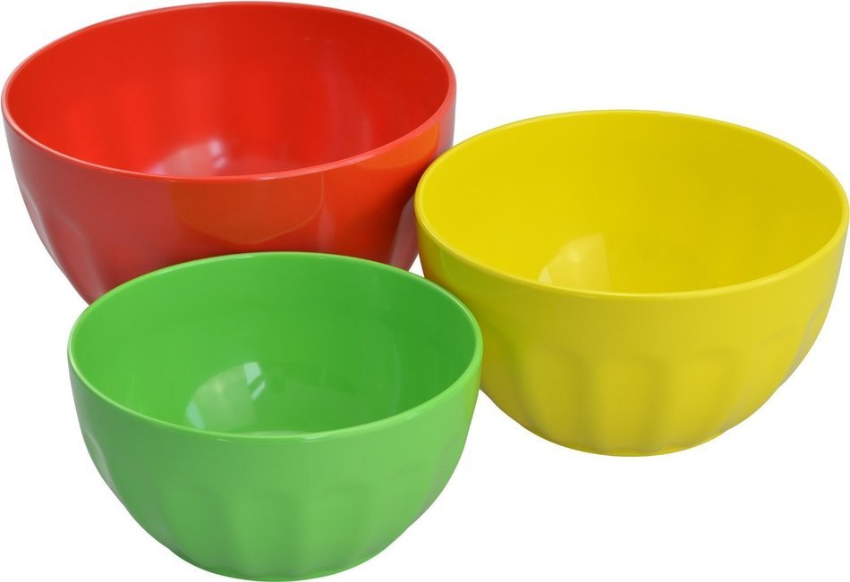 Surpahs Melamine Mixing Bowl Set, Salad Bowls, 3 Pieces (2Qt, 3Qt, 4Qt)