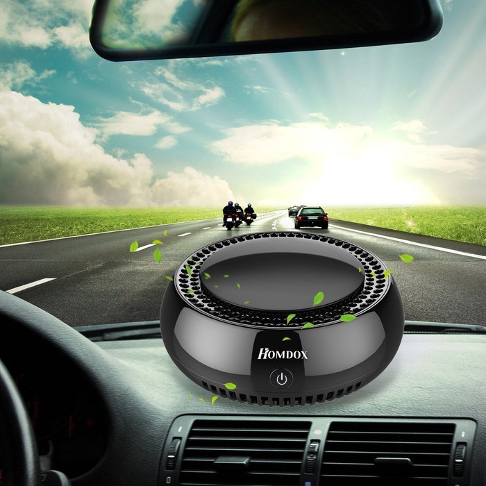 Homdox Car Air Purifier, True HEPA Air Purifier, Car Air Freshener Air Cleaner with Cigarette Adapter N4