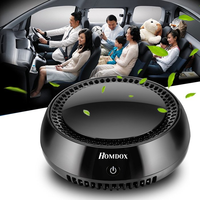 Homdox Car Air Purifier, True HEPA Air Purifier, Car Air Freshener Air Cleaner with Cigarette Adapter N6